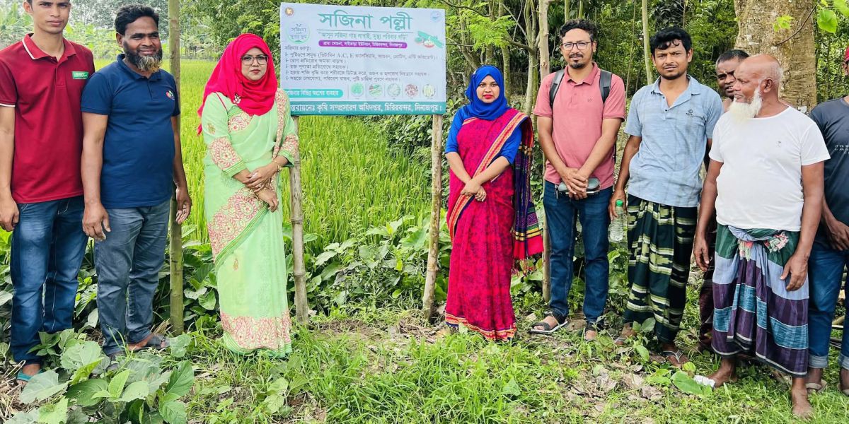 চিরিরবন্দরে গ্রামীণ সড়কে সজিনা গাছ রোপণ।