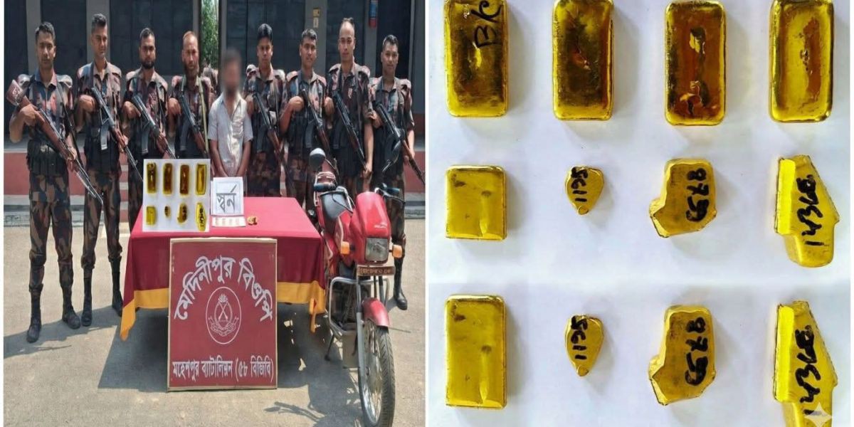ঝিনাইদহের মহেশপুর ব‍্যাটালিয়ান (৫৮বিজিবির) ১ কোটি ৪০ লাখ টাকার স্বর্ণ সহ আটক ১..
