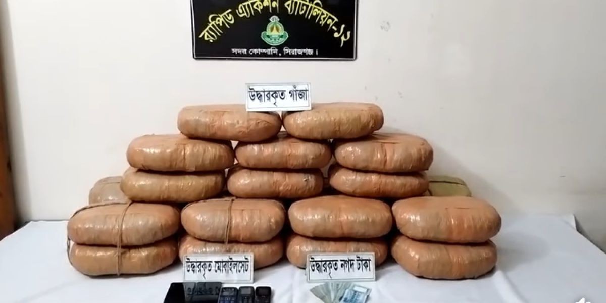 সিরাজগঞ্জে ৪৮ কেজি গাঁজাসহ ৪ মাদক কারবারি গ্রেফতার