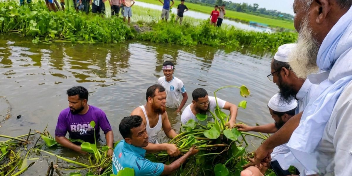 তারাকান্দায় জলাবদ্ধতা নিরসনে এমপি’র ব্যতিক্রমী উদ্যোগ: খালের কচুরিপানা পরিষ্কারে সরাসরি অংশগ্রহণ..