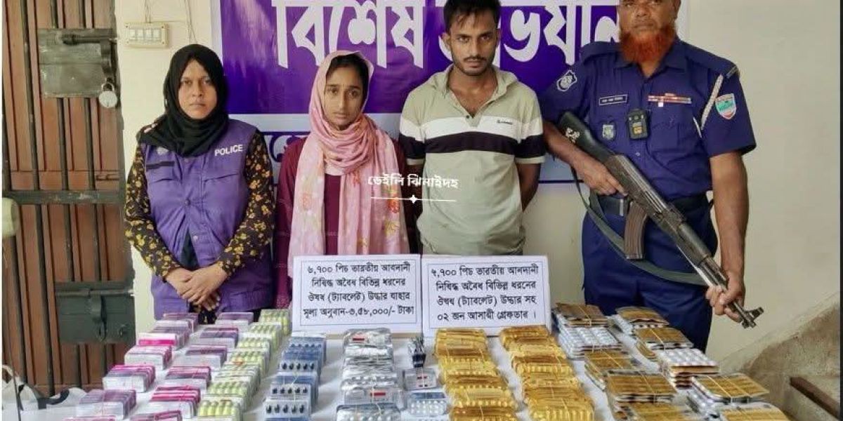 মহেশপুরে ভারতীয় নিষিদ্ধ ওষুধসহ পাচারকারী দম্পতি গ্রেফতার..