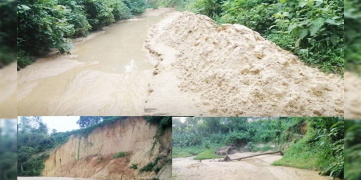 মাধবপুরে বন বিভাগের ছড়ায় অবাধে বালু উত্তোলন, পাহাড় ধসে উপড়ে পড়ছে গাছ..