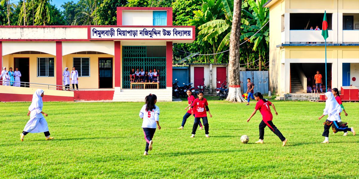 শিশু সপ্তাহ উপলক্ষে ফুলবাড়ীতে বালিকা ফুটবল প্রতিযোগিতা..